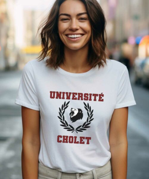 T-Shirt Blanc Université Cholet Pour femme-2