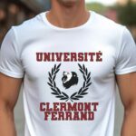 T-Shirt Blanc Université Clermont-Ferrand Pour homme-1
