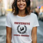 T-Shirt Blanc Université Corbeil-Essonnes Pour femme-2