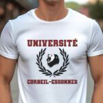 T-Shirt Blanc Université Corbeil-Essonnes Pour homme-1