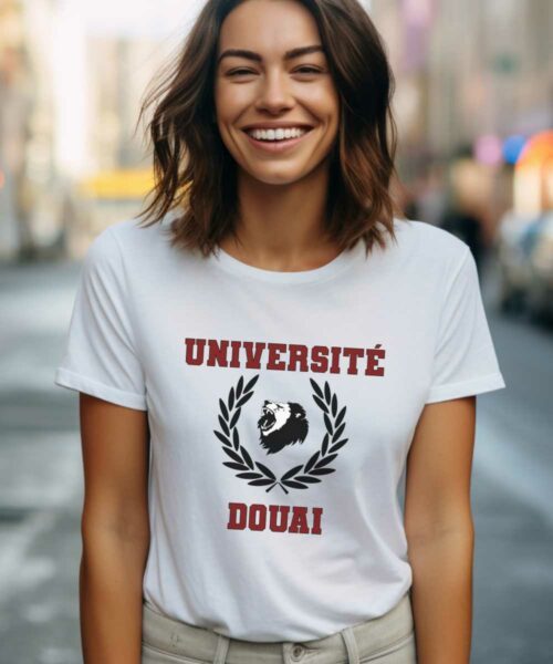 T-Shirt Blanc Université Douai Pour femme-2
