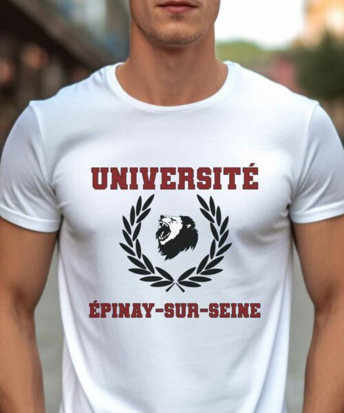 T-Shirt Blanc Université Épinay-sur-Seine Pour homme-1