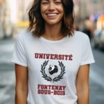 T-Shirt Blanc Université Fontenay-sous-Bois Pour femme-2