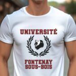 T-Shirt Blanc Université Fontenay-sous-Bois Pour homme-1