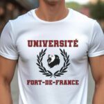 T-Shirt Blanc Université Fort-de-France Pour homme-1