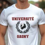 T-Shirt Blanc Université Gagny Pour homme-1