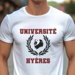 T-Shirt Blanc Université Hyères Pour homme-1