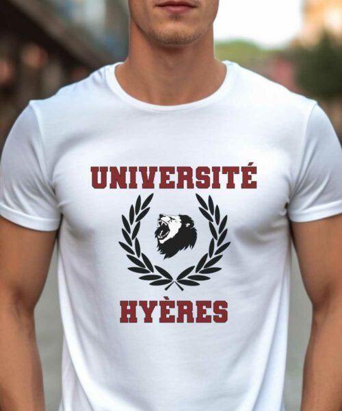 T-Shirt Blanc Université Hyères Pour homme-1