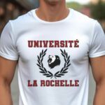 T-Shirt Blanc Université La Rochelle Pour homme-1