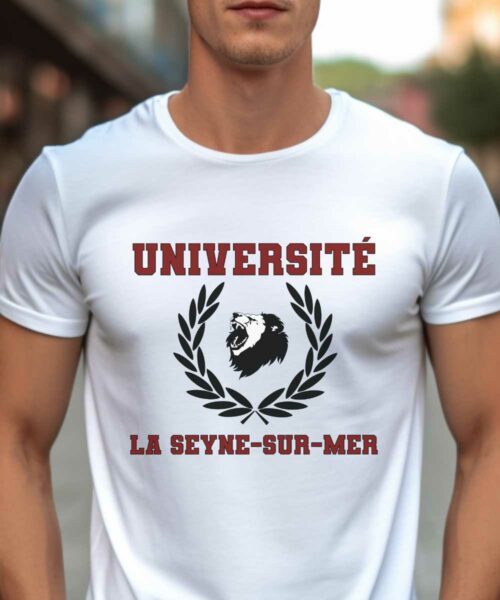 T-Shirt Blanc Université La Seyne-sur-Mer Pour homme-1