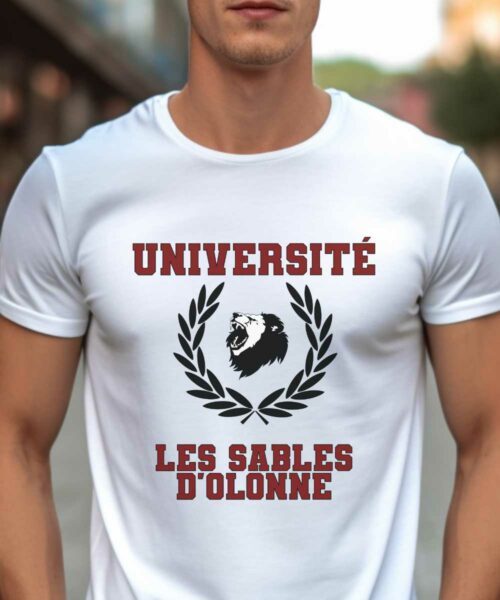 T-Shirt Blanc Université Les Sables-d’Olonne Pour homme-1