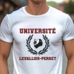 T-Shirt Blanc Université Levallois-Perret Pour homme-1