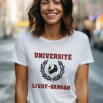 T-Shirt Blanc Université Livry-Gargan Pour femme-2