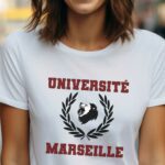 T-Shirt Blanc Université Marseille Pour femme-1