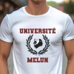 T-Shirt Blanc Université Melun Pour homme-1