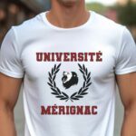 T-Shirt Blanc Université Mérignac Pour homme-1