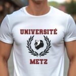 T-Shirt Blanc Université Metz Pour homme-1