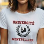 T-Shirt Blanc Université Montpellier Pour femme-1