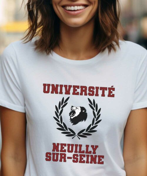 T-Shirt Blanc Université Neuilly-sur-Seine Pour femme-1