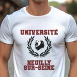 T-Shirt Blanc Université Neuilly-sur-Seine Pour homme-1