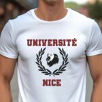 T-Shirt Blanc Université Nice Pour homme-1