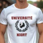 T-Shirt Blanc Université Niort Pour homme-1