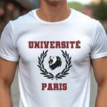 T-Shirt Blanc Université Paris Pour homme-1