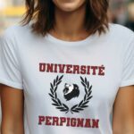 T-Shirt Blanc Université Perpignan Pour femme-1