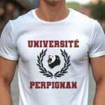 T-Shirt Blanc Université Perpignan Pour homme-1