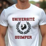 T-Shirt Blanc Université Quimper Pour homme-1