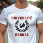 T-Shirt Blanc Université Rennes Pour homme-1
