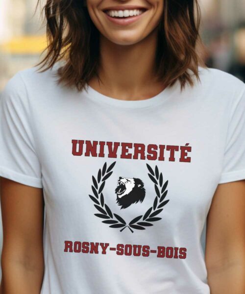 T-Shirt Blanc Université Rosny-sous-Bois Pour femme-1