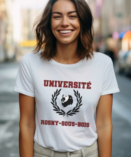 T-Shirt Blanc Université Rosny-sous-Bois Pour femme-2