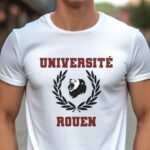 T-Shirt Blanc Université Rouen Pour homme-1