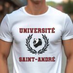 T-Shirt Blanc Université Saint-André Pour homme-1