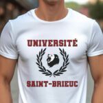 T-Shirt Blanc Université Saint-Brieuc Pour homme-1