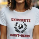 T-Shirt Blanc Université Saint-Denis Pour femme-1