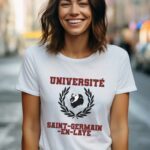 T-Shirt Blanc Université Saint-Germain-en-Laye Pour femme-2