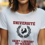 T-Shirt Blanc Université Saint-Laurent-du-Maroni Pour femme-1