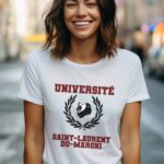 T-Shirt Blanc Université Saint-Laurent-du-Maroni Pour femme-2