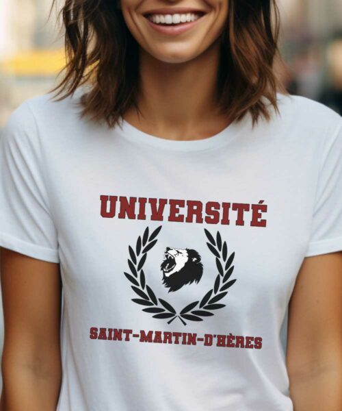 T-Shirt Blanc Université Saint-Martin-d’Hères Pour femme-1