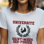 T-Shirt Blanc Université Saint-Maur-des-Fossés Pour femme-1