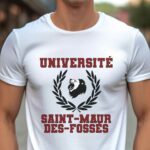 T-Shirt Blanc Université Saint-Maur-des-Fossés Pour homme-1