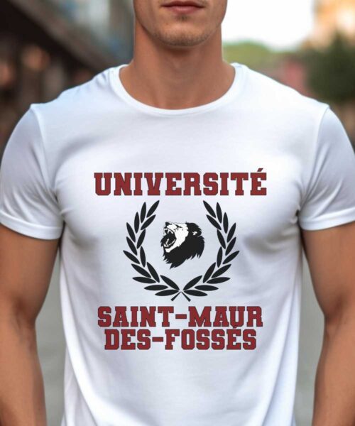 T-Shirt Blanc Université Saint-Maur-des-Fossés Pour homme-1