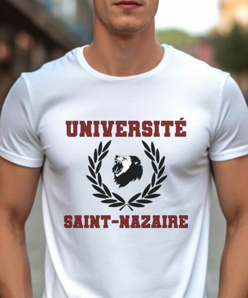 T-Shirt Blanc Université Saint-Nazaire Pour homme-1