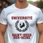 T-Shirt Blanc Université Saint-Ouen-sur-Seine Pour homme-1