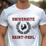 T-Shirt Blanc Université Saint-Paul Pour homme-1