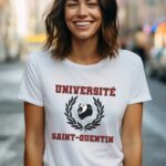 T-Shirt Blanc Université Saint-Quentin Pour femme-2