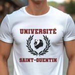 T-Shirt Blanc Université Saint-Quentin Pour homme-1