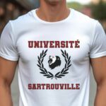 T-Shirt Blanc Université Sartrouville Pour homme-1